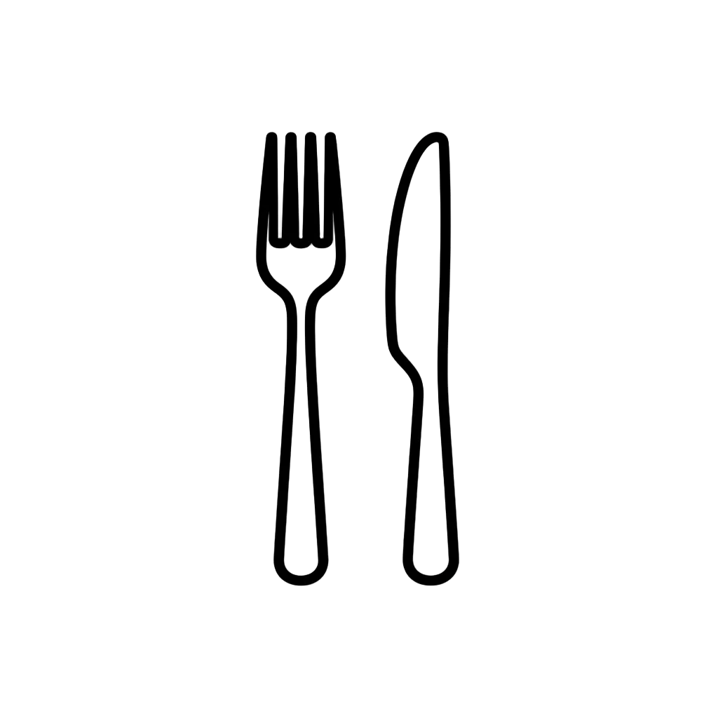 Fork and knife outline icon